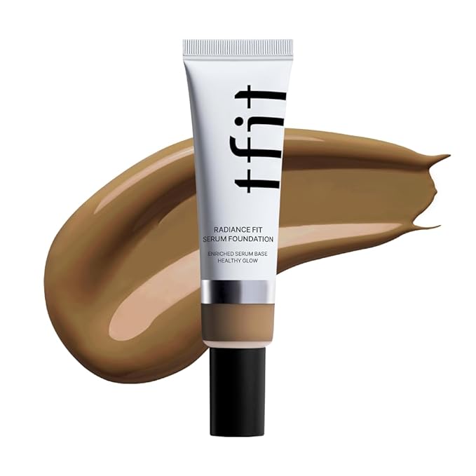 Radiance Fit Serum Foundation - Flawless Coverage, Dewy finish, Long-lasting, Lightweight, Korean Makeup,1.05 Oz. (W06 Bronze, 1.05 Oz.)