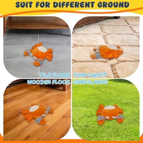 Automatic Bouncing Squeaky Dog Toy, USB Rechargeable Crab Ball for Large