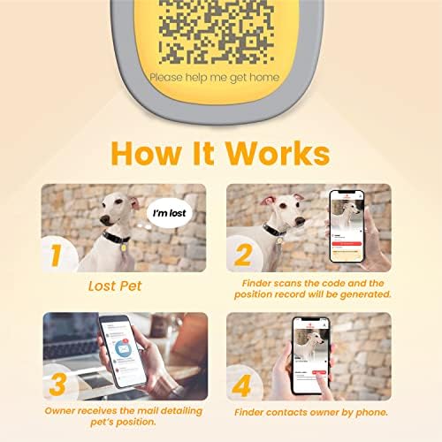 Pawaii Dog ID Tag, Silent Silicone QR Code Tag, Scan Alerts, No App, 1 Pack