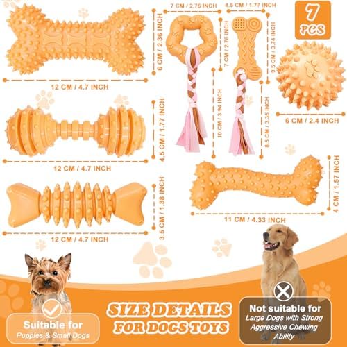 Puppy Toys - 7 Pack Puppies & Small Dogs Chew Toys for Teething,Relieves Teething Anxiety, Soft & Durable Interactive Toys, Not for Heavy Chewer