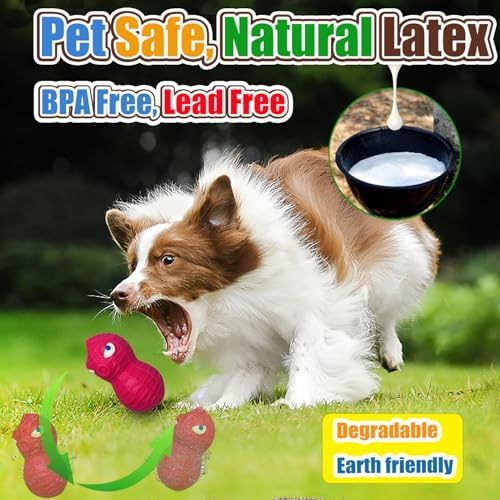 HOLYSTEED Latex Squeaky Dog Toys for Medium Dogs, 3pcs Peanut Squeak Balls