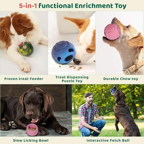 Large Pink Frozen Treat Ball, Interactive Anxiety Relief Puzzle Chew Toy