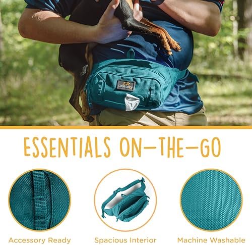 CANINE CANYON Stella Dog Walking Waist Belt Bag, Teal | Hands-Free Storage for Treats, Phone & Essentials