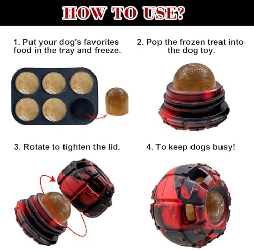 Yipetor Interactive Dog Chew Toy, Large Enrichment Frozen Treat Lick Ball