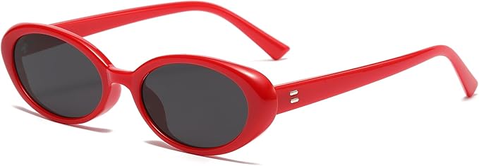 Breaksun Retro Oval Sunglasses for Women Men Fashion Small Oval Sunglasses 90s Vintage Shades