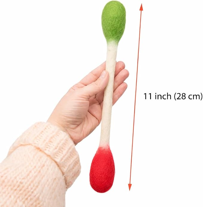 Glaciart One XXL Swabs Cat Toys with Catnip - 2 Pk | Durable for Chew, Cute Cat Toys Interactive Kitty for Boredom, Exercise, & Play | Filled w/Organic Catnip for Anxiety & as Digestive Aid