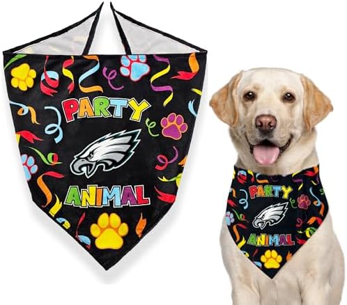 NFL Philadelphia Eagles Pet Birthday Bandana, NFL Dog Birthday Party Set and Costume, Licensed Dog & Cat Birthday Party Scarf, Football Team Pet Outfit, Puppy Bday Accessory, Size Small/Medium