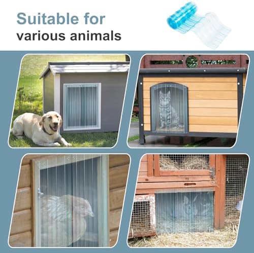 Uross Dog Door Replacement Flaps -5.9 FT x 7.9 in Ruff Weather DIY Cat Door Flap, Doggie Vinyl Plastic Door Flap for Dog House, Ideal Large Pet Door Replacement Flap