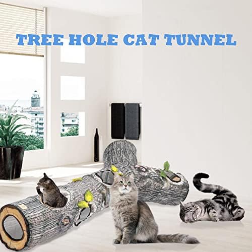 Cat Tunnel,Cat Tunnels for Indoor Cats,Tree Trunk Play Toy for Large Cats、Kitten and Other Small Animals to Chase and Play,Foldable Easy to Store,Cat Tube Toys Long 59"