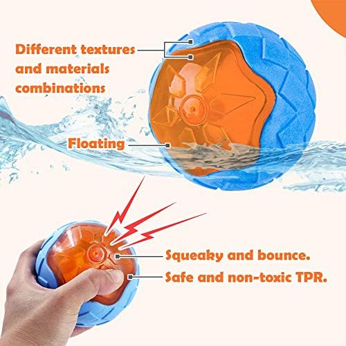 Dog Squeaky Toys, Pool & Beach Toys for Interactive Fetch & Play, TPR
