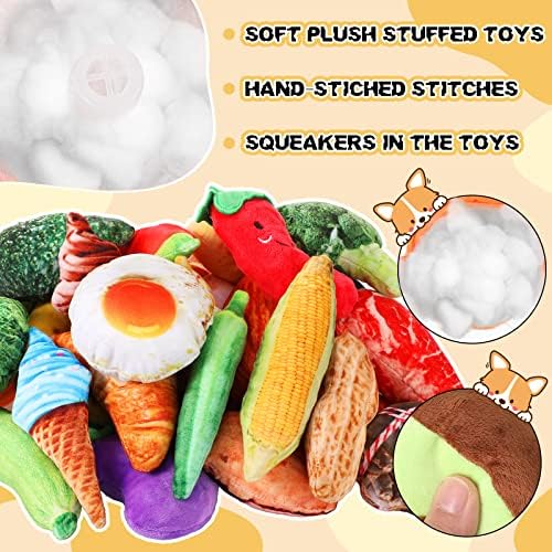 Hungdao 80 Pcs Dog Toys Bulk, Small Dogs Plush Squeaky Chew Toys