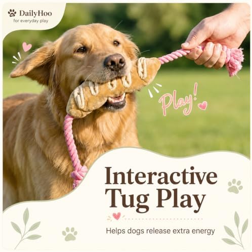 Tough Dog Toys for Aggressive Chewers - Interactive Dog Toys for Large Dogs, Durable Rope Dog Toy Crinkle Treat Holder, Indestructible Chew Toys & Puzzle Feeder for Heavy Biters