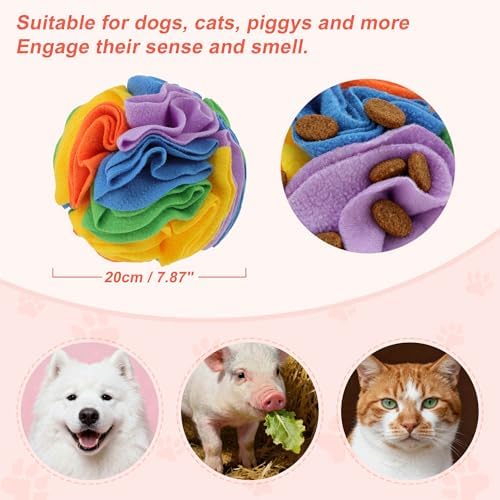 Snuffle Ball for Dogs, Interactive Dog Toys, Colorful, Large