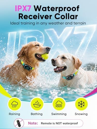 Dog Training Collar with 1300FT Remote, IPX7 Waterproof, 3 Modes