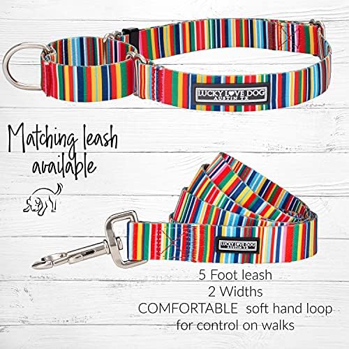 Lucky Love Dog Martingale Collar for Small Dogs No Slip – Hippie, Small