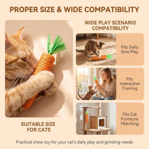 Carrot Shape Cat Teething Toys Orange