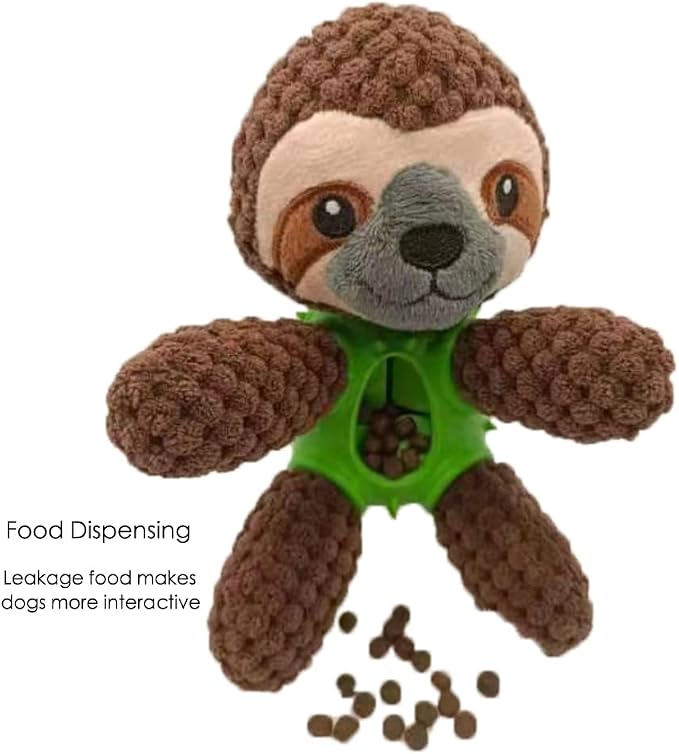 Squeaky Dog Toys, Interactive Durable Plush Pet Toys,Food Dispensing Toy,Funny Rubber Chew Puzzle Toy for Puppy Middle Large Dogs