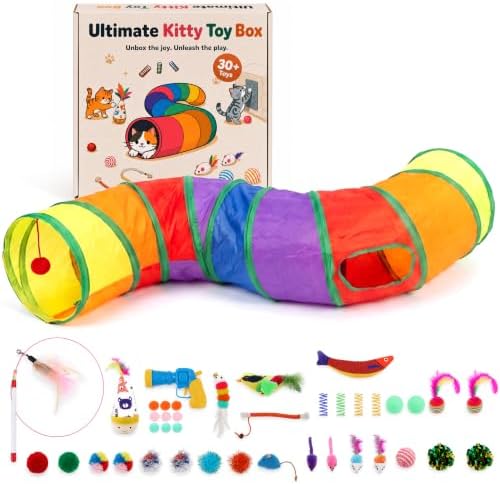 35 Pcs Interactive Cat Toys for Indoor Cats, S-Shaped Kitten Play Tube Toy