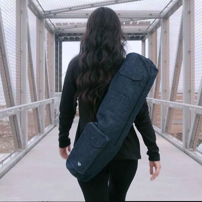 Open Road Goods Eco Friendly Yoga Mat Bag | Organic Yoga Bag For Extra Wide Mats | Yoga Mat Carrier for Men & Women: Full Zip, Adjustable Carry, Pockets, 100% Cotton Canvas
