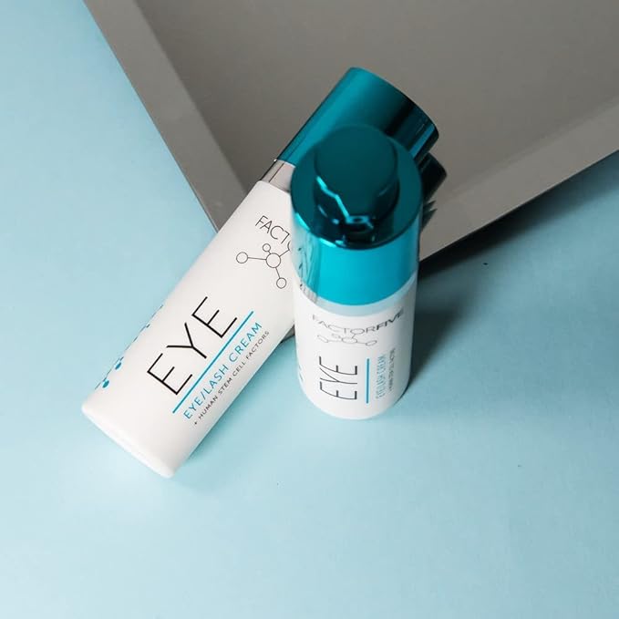FACTORFIVE Eye and Lash Cream with Human Derived Apidose Stem Cell Growth Factors for Anti Aging, Crows Feet Reduction, and Under-Eye Bags 0.16fl oz/5ml