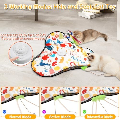Joyzan Interactive Cat Toys for Indoor Cats,Automatic Hide and Seek Cat Toy