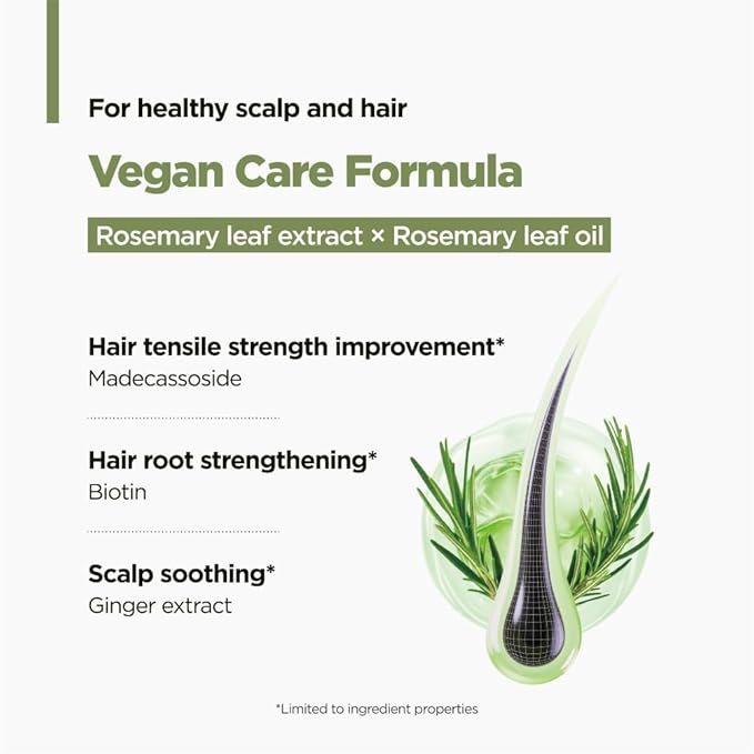 AMOS PROFESSIONAL Botanic Calm Activating Shampoo l Vegan Scalp & Hair Strengthening Shampoo with Rosemary and Biotin, Sulfate Free, 5.9 fl.oz
