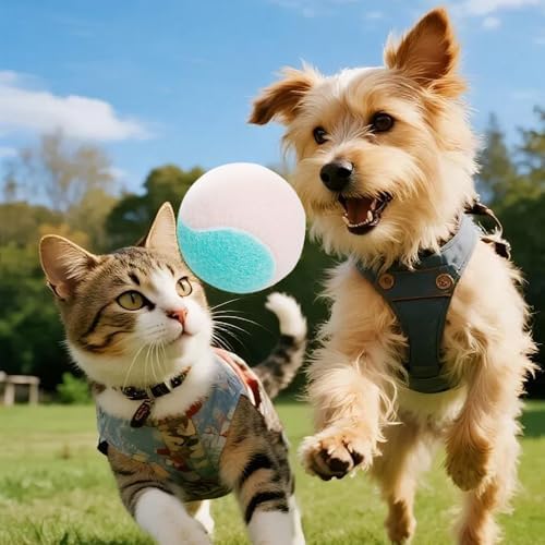 3-Pack Tennis Ball Dog Toys with Squeaker, Interactive Fetch Play for Pets 40 lbs and Over ，Training Balls for Indoor & Outdoor Exercise, 3.28-inch (Pink Blue, 12PCS)
