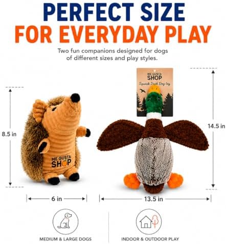 Dog Toy Squeak Toys Hedgehog | Mallard-Shaped | Shaped Pet Toys | Duck Dog Toys for Large Dogs | Mallard Dog Toy | Dog Chew Toys | Stuffed Toys Interactive Animal