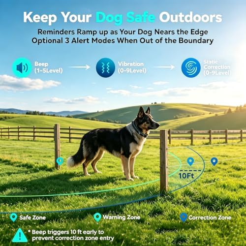 GPS Wireless Dog Fence System Adjustable Invisible Dog Fence Collar
