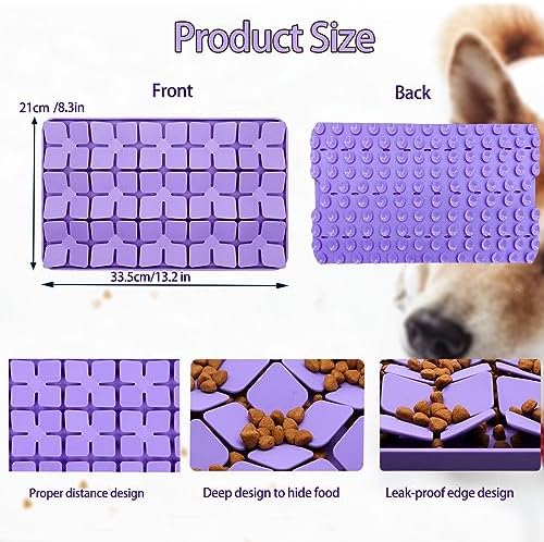 Silicone Snuffle Mat for Small Medium Dogs,Slow Feeder Lick Mat for Pet Slow Down Eating,Encourages Natural Foraging Skill,Interactive Feed Game Toy Lick Mat Bowl for All Breed Dog