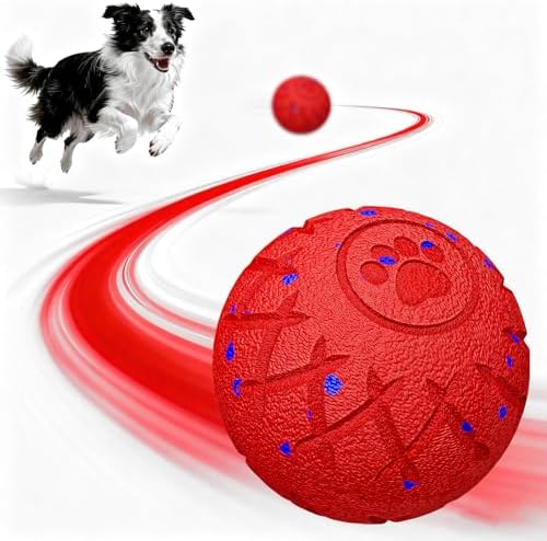 Interactive Dog Toys Dog Ball, Durable Motion Pet Toys for/Small/Medium/Large Dogs, Birthday Gifts, Automatic Moving, Bouncing and Rotating, E-TPU Material, IP54 Waterproof (Red)