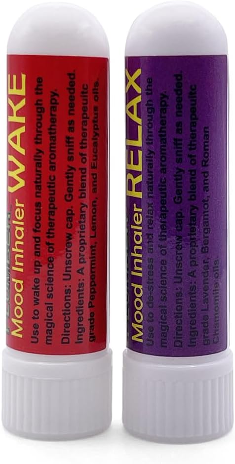 Sinus Plumber Wake & Relax Aromatherapy Mood Inhaler Bundle - Therapeutic Essential Oil Sticks for Mental Energy and Stress Relief - Naturally Soothes Sinus and Helps Congestion