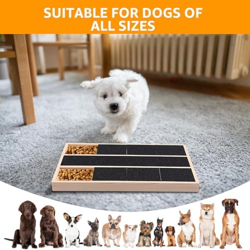 Dog Nail Scratching Board, Dog Nail File Toy for Nails with Treat Box, Puppy Claw Grooming Tool with Treat Drawer, Dog Nail Scratch Pad for Dog Cat Claw Care (6 grids)