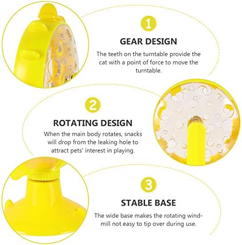 POPETPOP Cat Treat Dispenser - Windmill Slow Feeder Puzzle Toy - Interactive Food Dispenser for Indoor Cats
