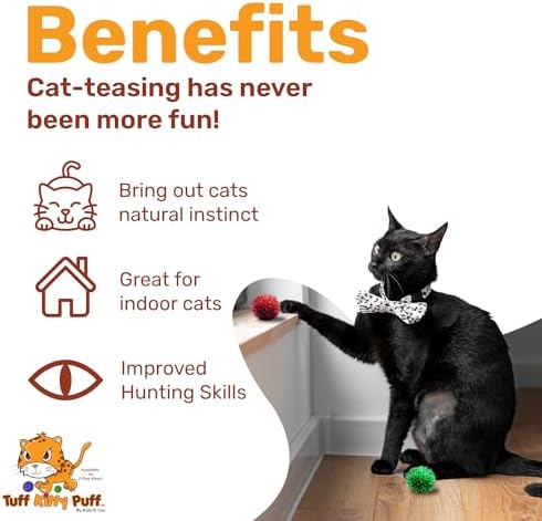 Tuff Kitty Puff 1 Inch Mini Sparkle Ball Cat Toy – 24pk Multi-Color
