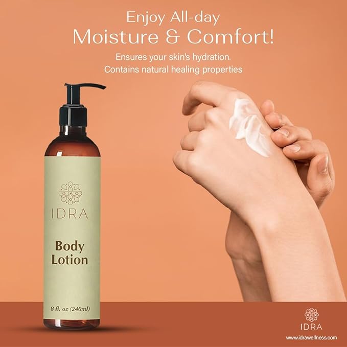 IDRA Body Lotions with Aloe Vera & Deep Hydration Formula Fast Absorbing Vital For All Skin Types - 8 fl. oz (240 ml)