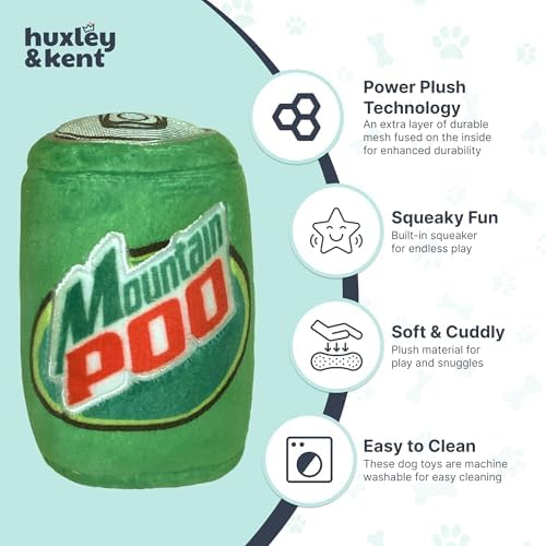 Huxley & Kent Power Plush Squeaky Dog Toy, Mountain Poo, Small