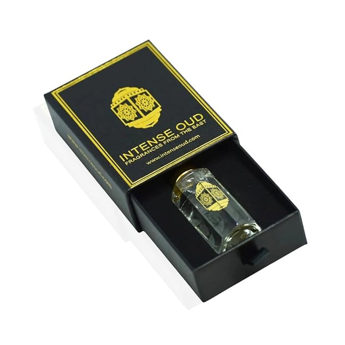 INTENSE OUD Musc Mutasalik Arabian Perfume Oil for Men & Women, Long Lasting Alcohol-Free Concentrated Fragrance,12ml (0.40 oz) in Black Gift Box, White Musk & Rose Notes.