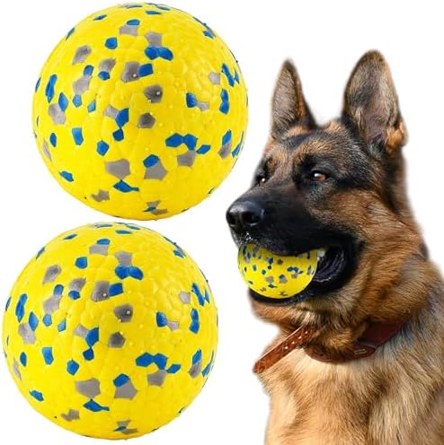 FUSOTO 2Pcs Dog Balls, Tennis Balls for Dog, Yellow