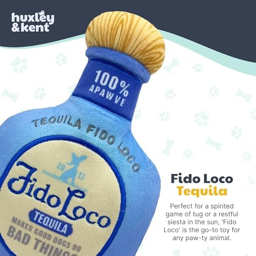 Huxley & Kent Power Plush Squeaky Dog Toy, Fido Loco Tequila, Large