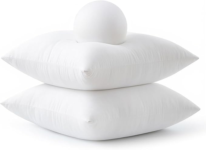 MIULEE 18x18 Throw Pillows Inserts 4 Pack, Decorative Pillows for Couch Bed | 100% Virgin Filling, Full and Fluffy, Lumbar, Back and Neck Support