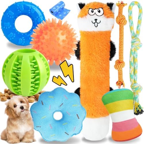 Puppy Toys for Teething, 9 Pack Cute Dog Chew Toys for Small Dogs