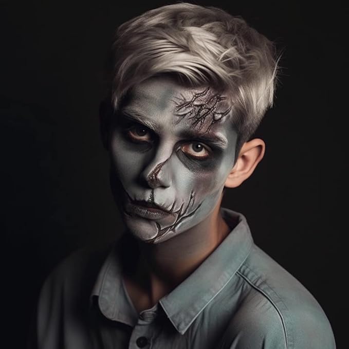 Face and Body Paint Grey(30gm)Non-Toxic High-Quality Paint for Children and Adults Halloween Makeup, Costumes, Festivals