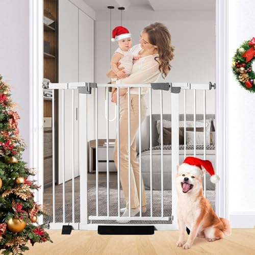 Rgqphantom 41" Tall Safety Pet Gate,Adjustable 29.92"-49.21" Wide(White)
