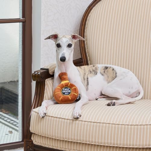 CHEWFFON Whiskey Dog Toy, Squeaky & Crinkle Interactive Puppy Toy