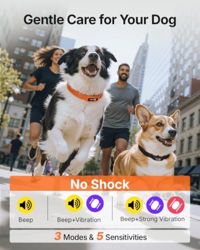 Anti Bark Collar for Small Medium Large Dogs, Vibrating Dog Collars No Shock, Rechargeable Smart AI Bark Collar, Automatic Dog Training Collar, IP 67 Waterproof Dog Barking Collar (Black)