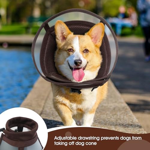Soft Fold-Over Anti-Lick Dog Cone, Comfortable E-Collar for Large Dogs