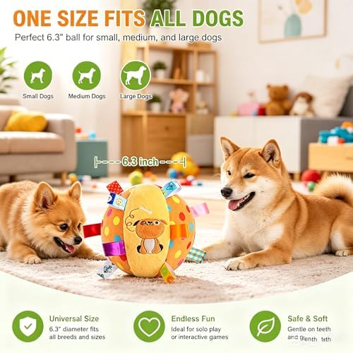 Colorful Squeaky Hanging Dog Training Toy, Built-in Bell, Cotton Material
