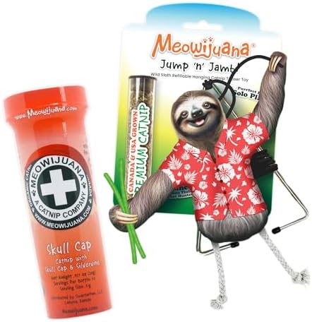 Meowijuana Jump 'n' Jamb Sloth Cat Toy and Catnip Blend | High Potency