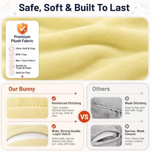 Interactive Dog Toys - Wiggly Bunny Plush with Real-Time Voice Playback, Treat-Dispensing, Vibrating, Squeaky & Crinkle, USB Rechargeable, Pet-Safe & Washable for Puppies to Large Dogs